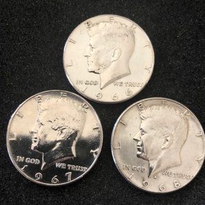 1966-1967-1968 set of silver half dollars set